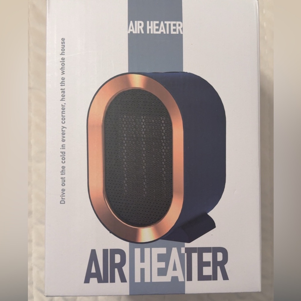Compact Air Heater - Pearl white with Copper colored  Trim